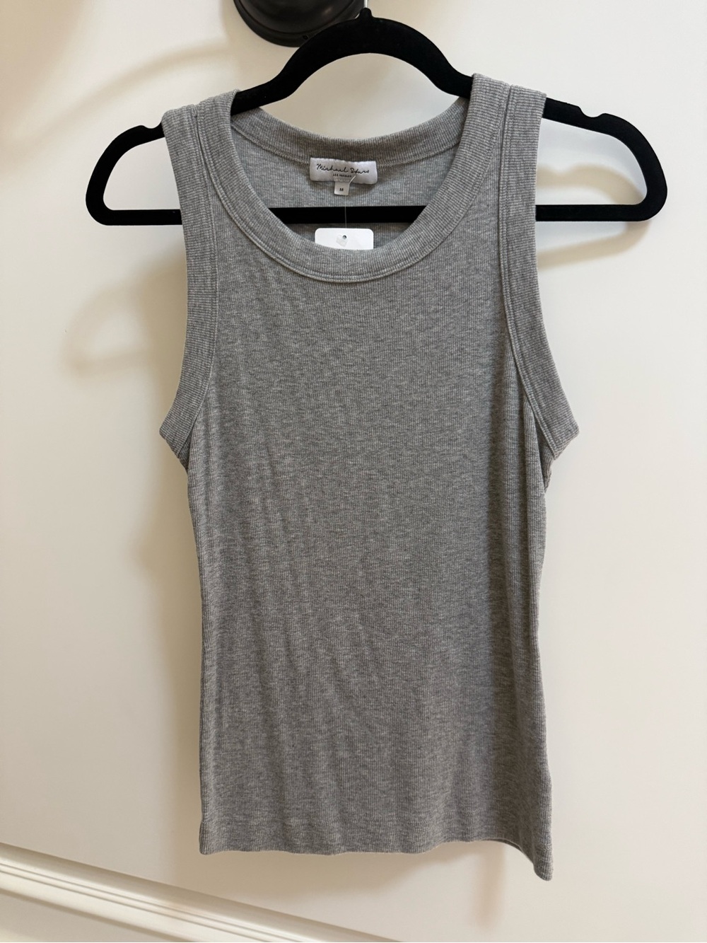 Michael Stars Nola Gray Ribbed Tank Top